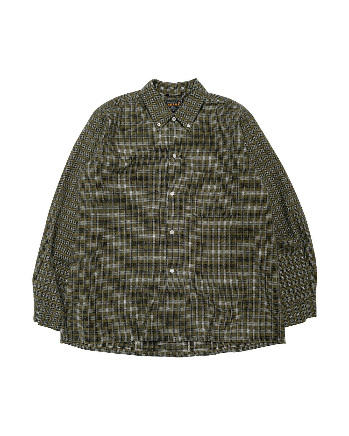 Beams Plus Open B.D. Dobby Plaid Green