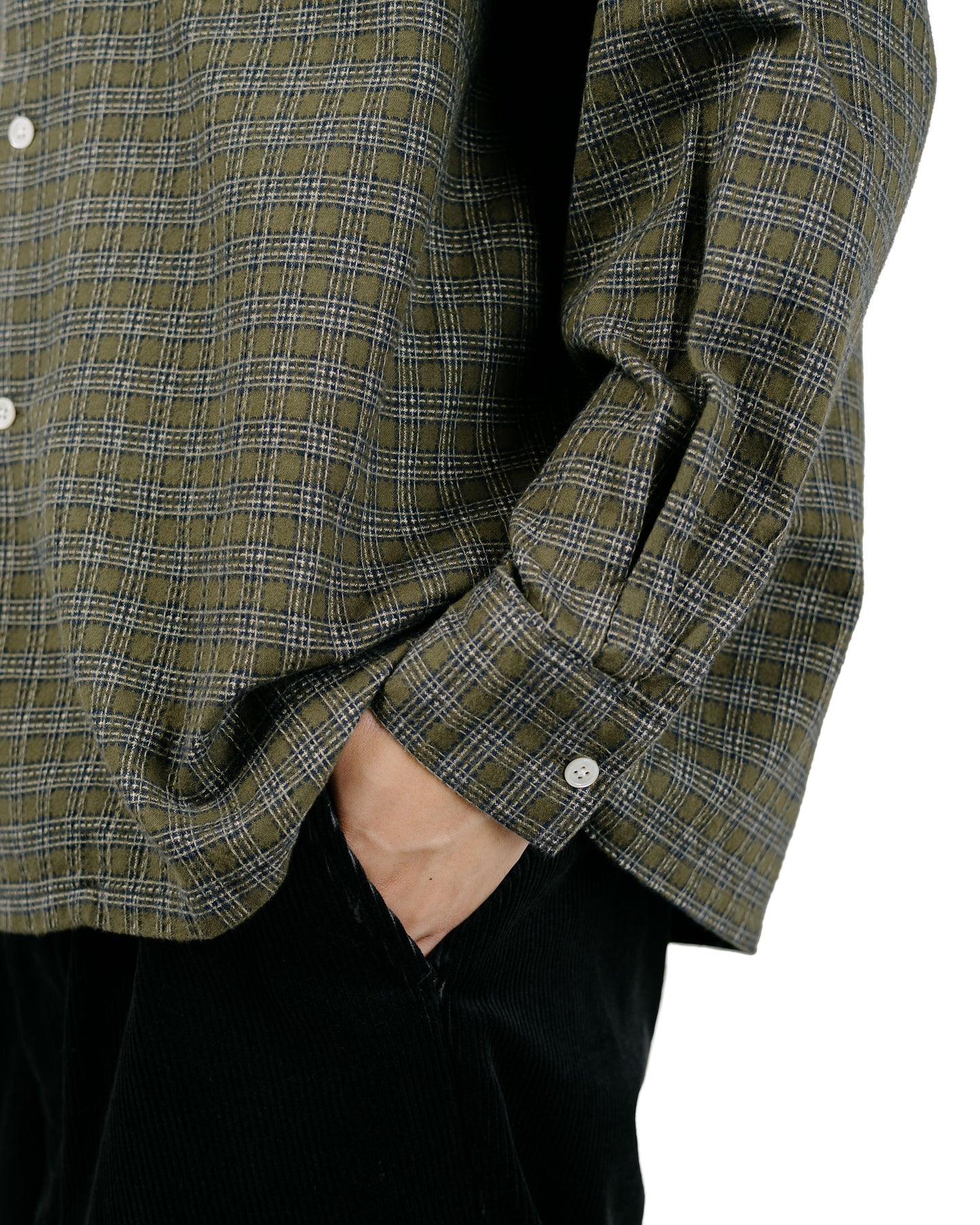 Beams Plus Open B.D. Dobby Plaid Green