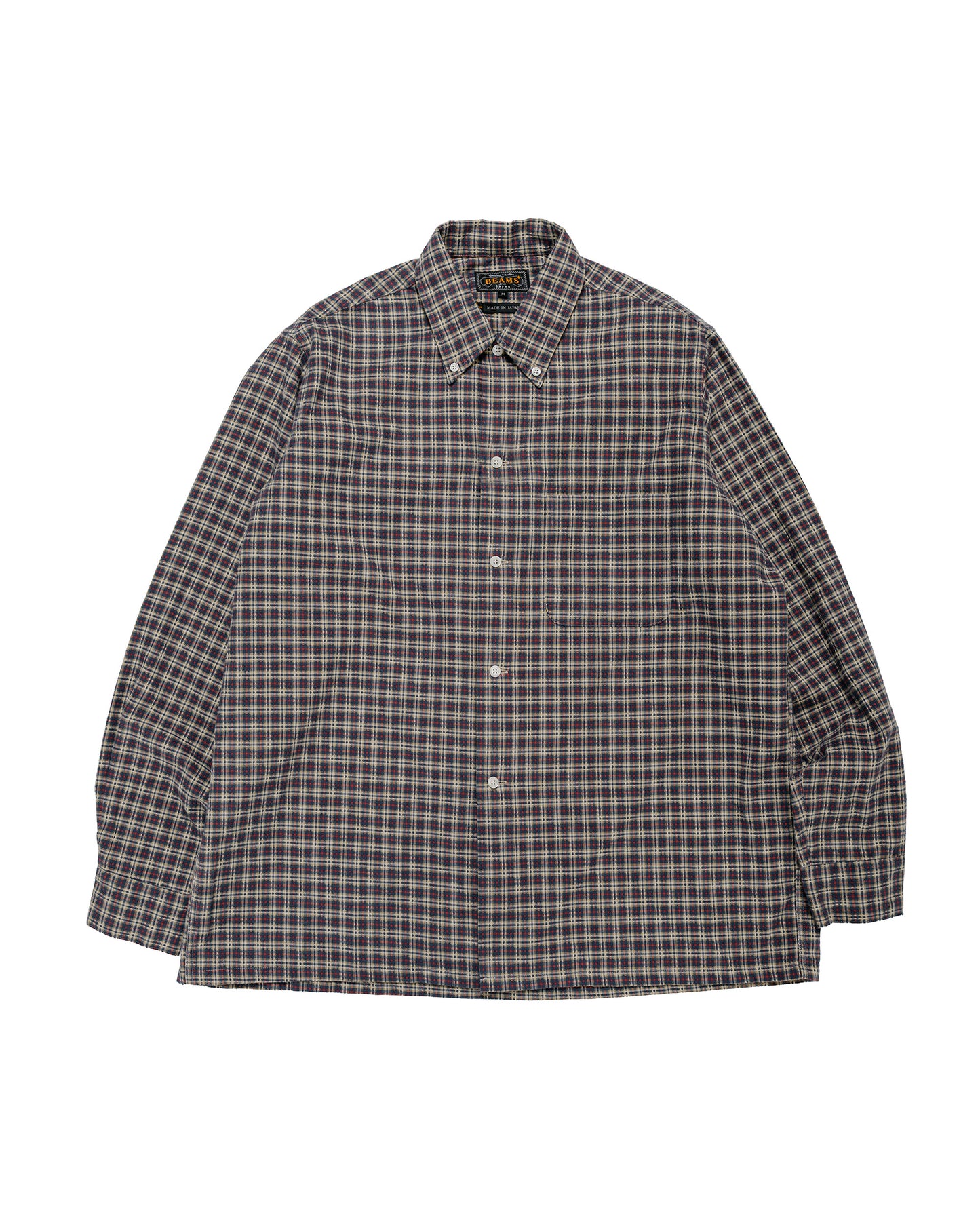 Beams Plus Open B.D. Dobby Plaid Navy