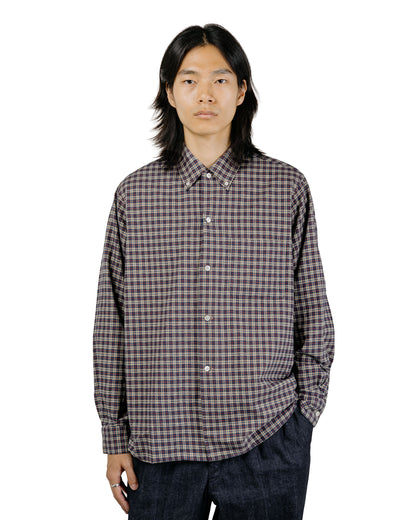 Beams Plus Open B.D. Dobby Plaid Navy