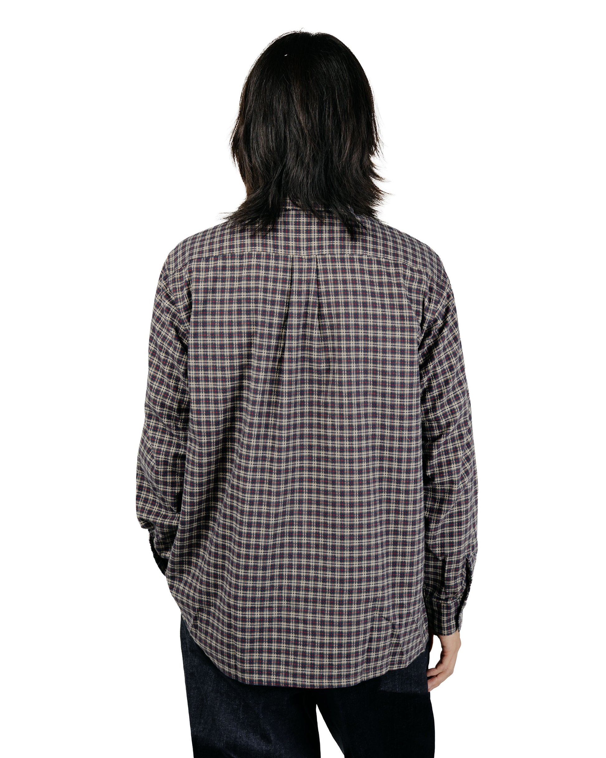 Beams Plus Open B.D. Dobby Plaid Navy
