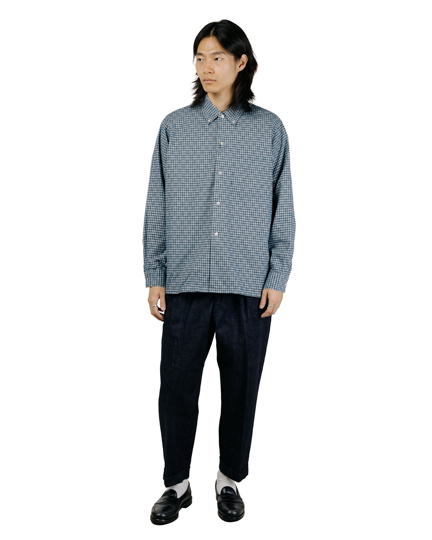 Beams Plus Open B.D. Dobby Plaid Sax