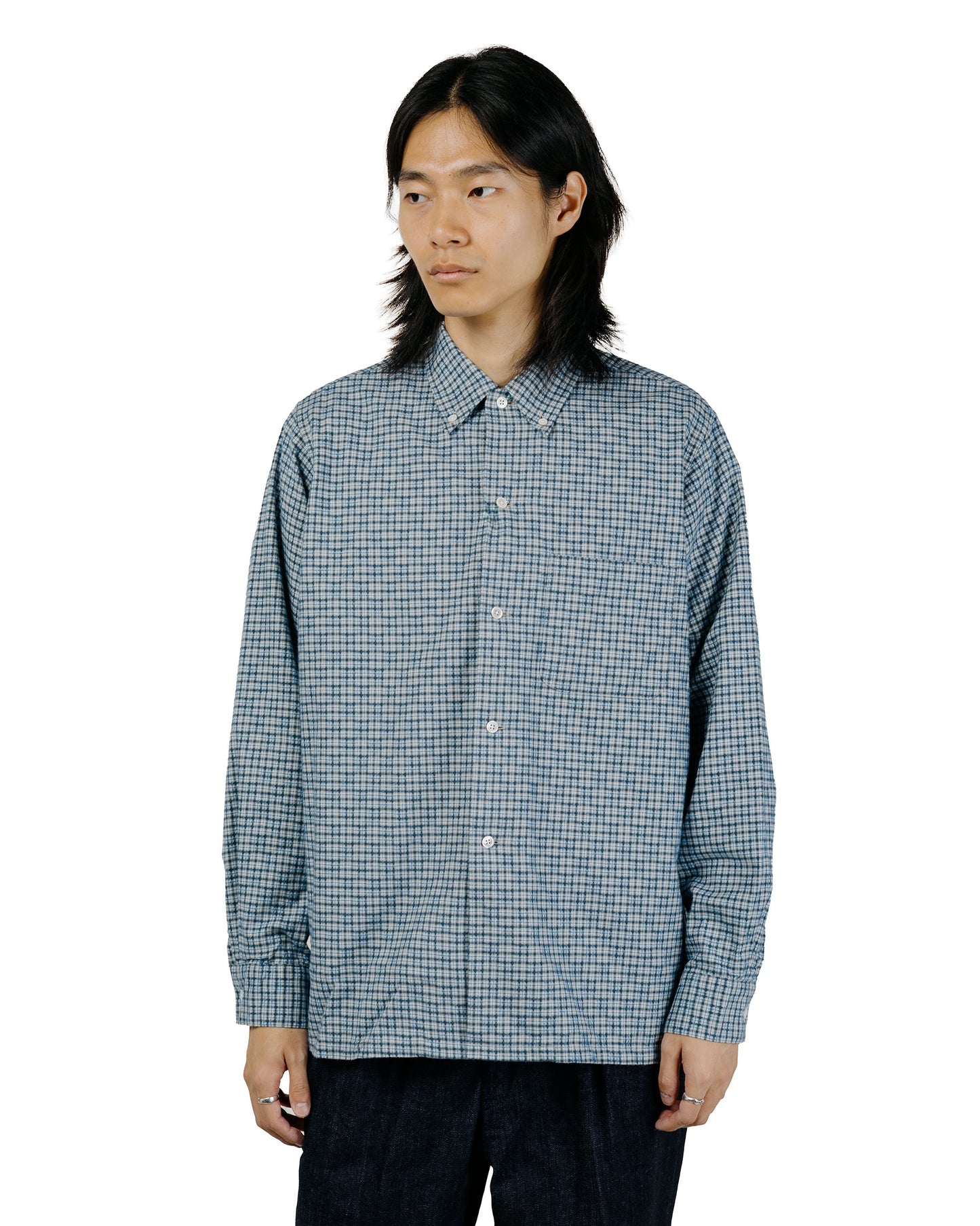 Beams Plus Open B.D. Dobby Plaid Sax