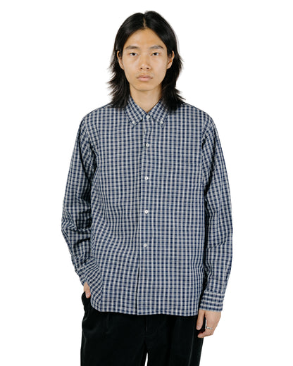 Beams Plus Open B.D. Indigo Dobby Plaid Navy