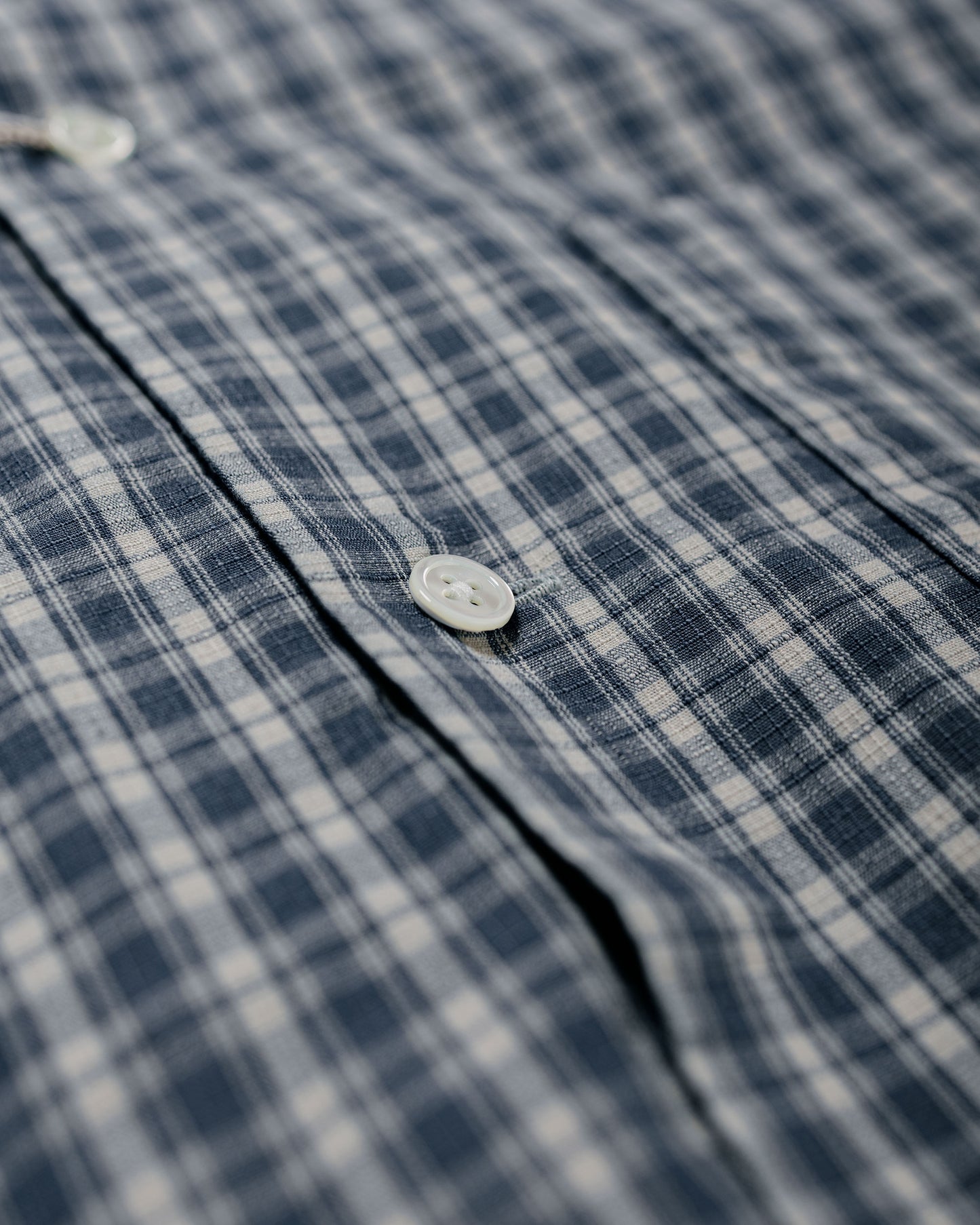 Beams Plus Open B.D. Indigo Dobby Plaid Navy