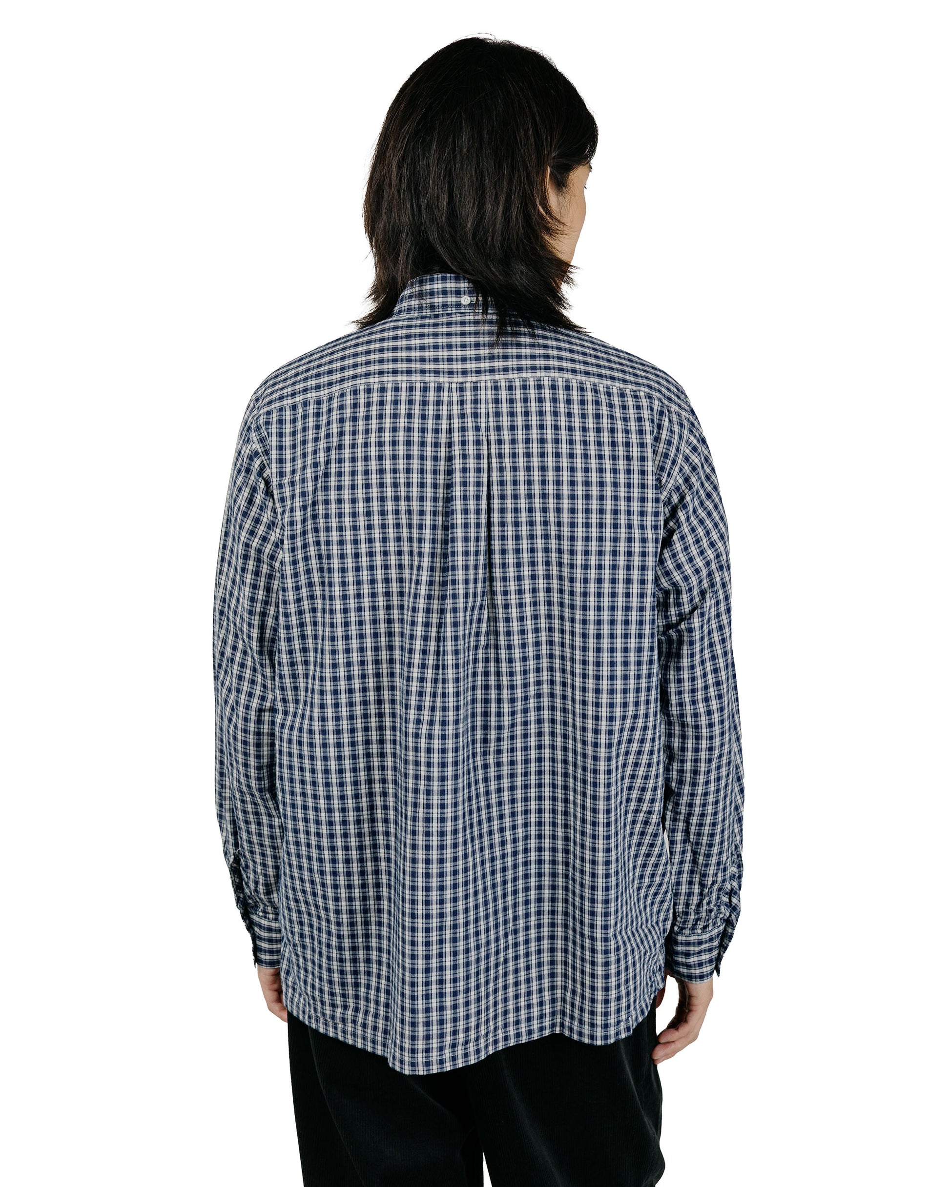 Beams Plus Open B.D. Indigo Dobby Plaid Navy