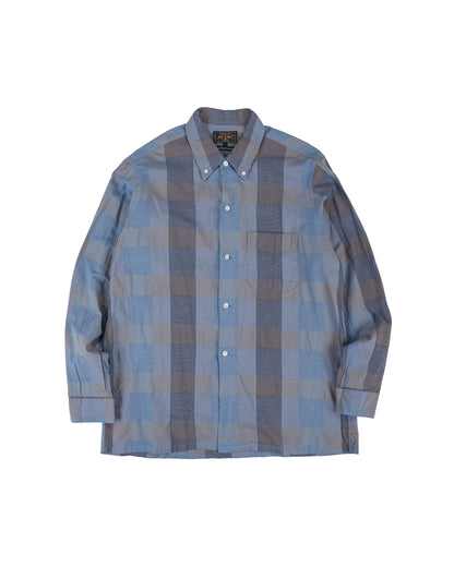 lost & found Beams Plus Beams Plus Open B.D. Indigo Panama Weave Plaid Indigo