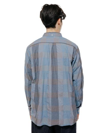 lost & found Beams Plus Beams Plus Open B.D. Indigo Panama Weave Plaid Indigo