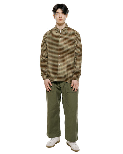 lost & found Beams Plus Beams Plus Open B.D. Panama Plaid Double Face Brown