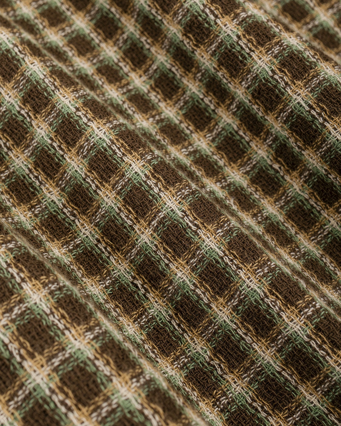 lost & found Beams Plus Beams Plus Open B.D. Panama Plaid Double Face Brown