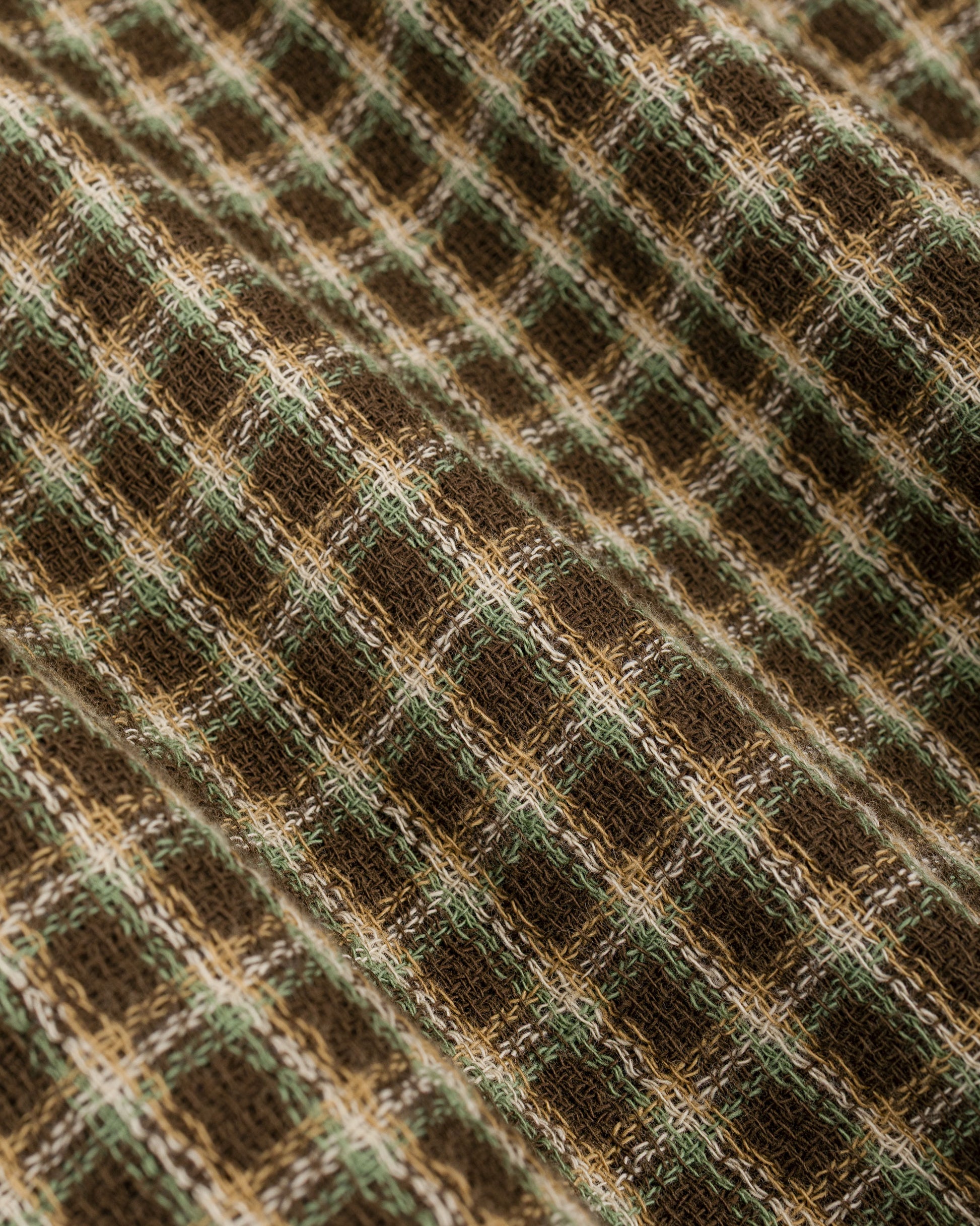 lost & found Beams Plus Beams Plus Open B.D. Panama Plaid Double Face Brown