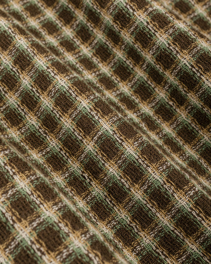 lost & found Beams Plus Beams Plus Open B.D. Panama Plaid Double Face Brown
