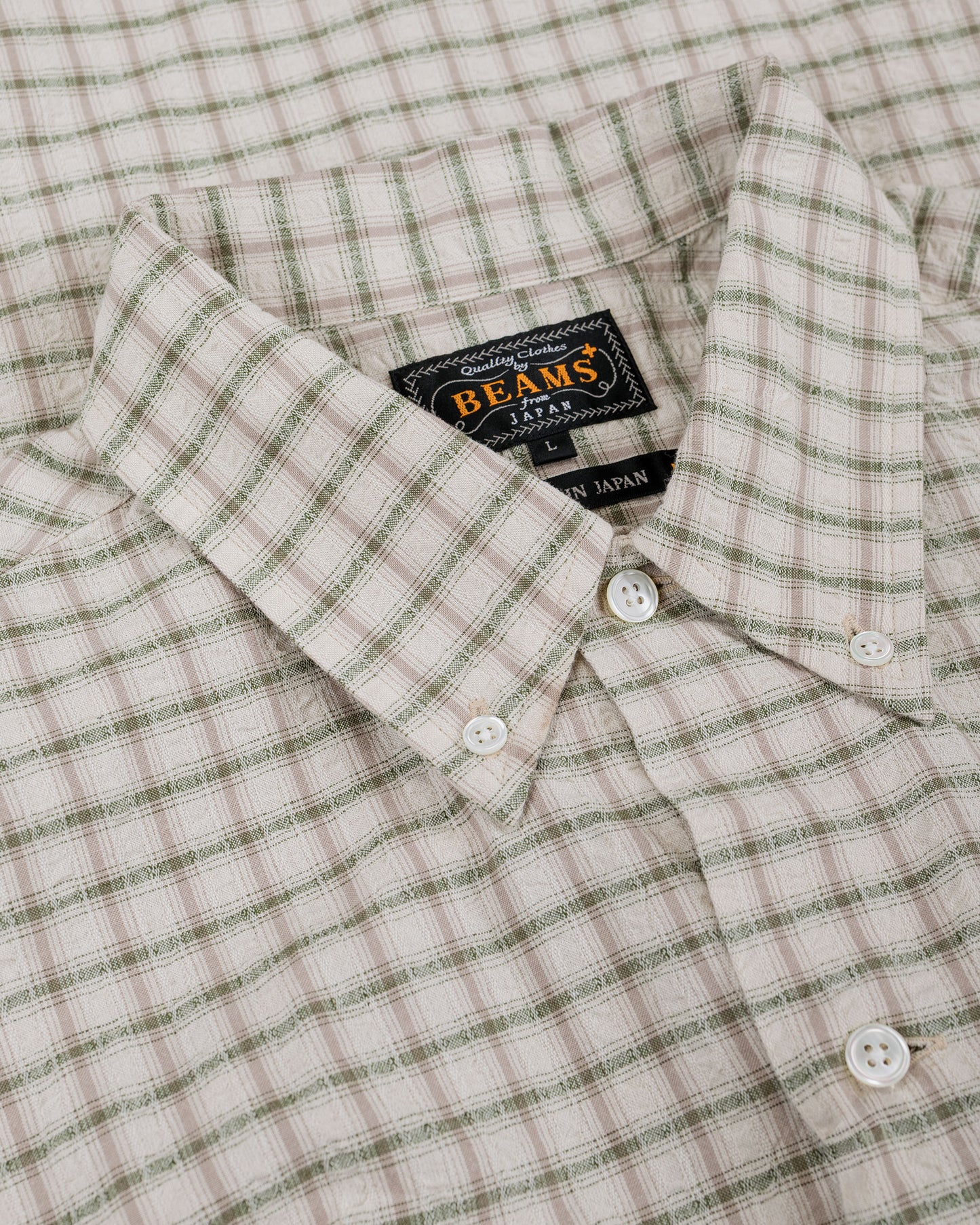 lost & found Beams Plus Beams Plus Open B.D. Sucker Plaid Green