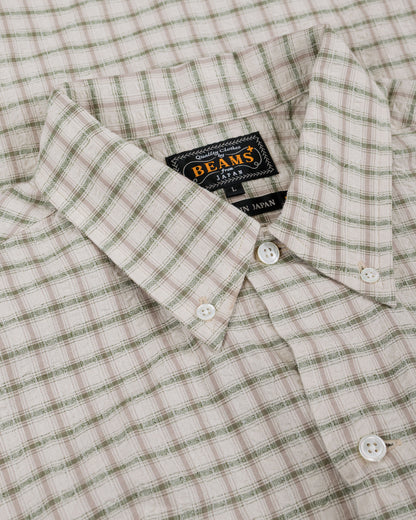 lost & found Beams Plus Beams Plus Open B.D. Sucker Plaid Green