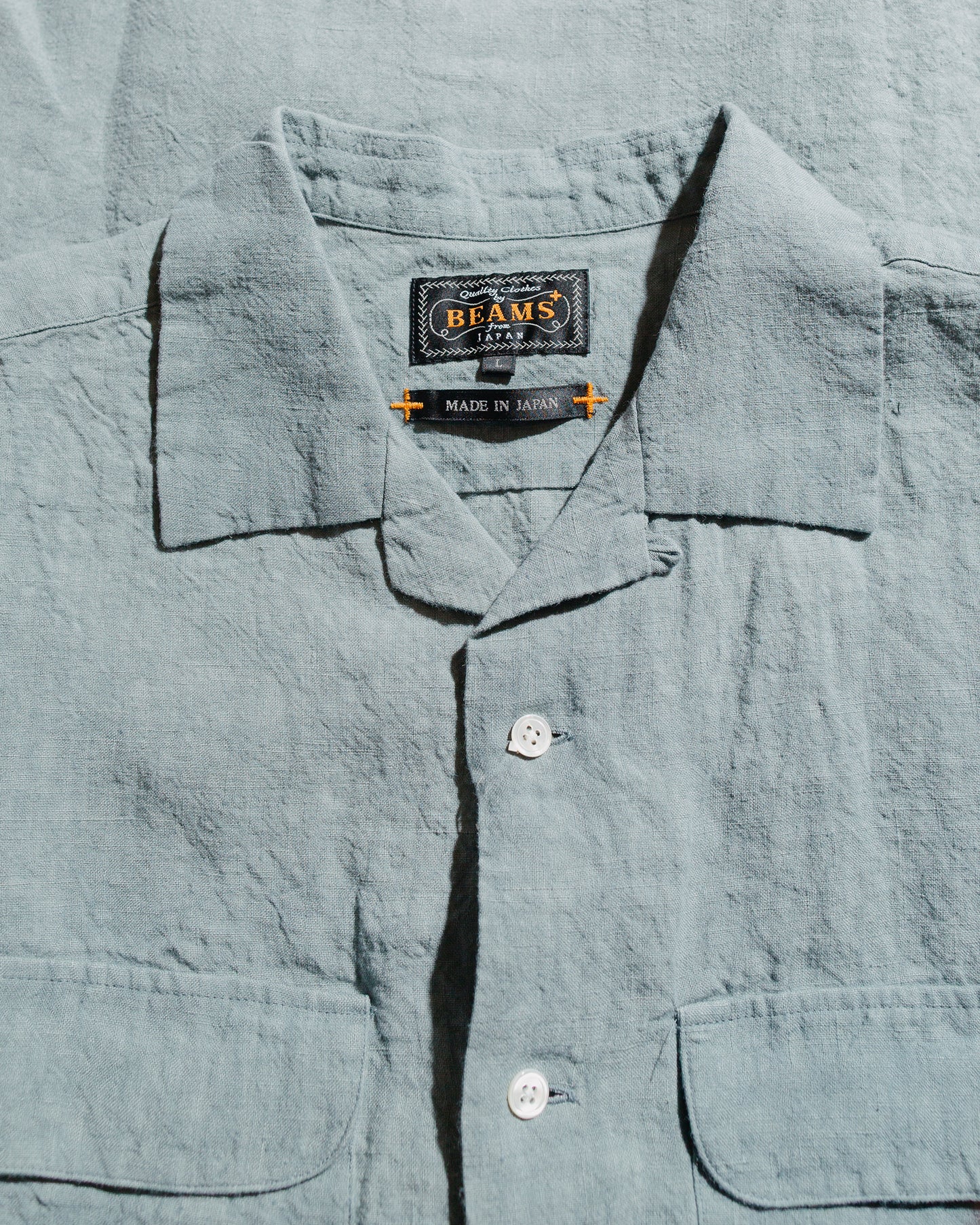 lost & found Beams Plus Beams Plus Open Collar 1/40 Linen Sax