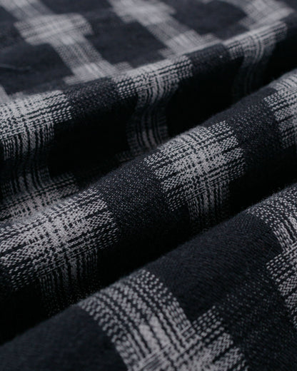 lost & found Beams Plus Beams Plus Open Collar Brushed Satin Plaid Black