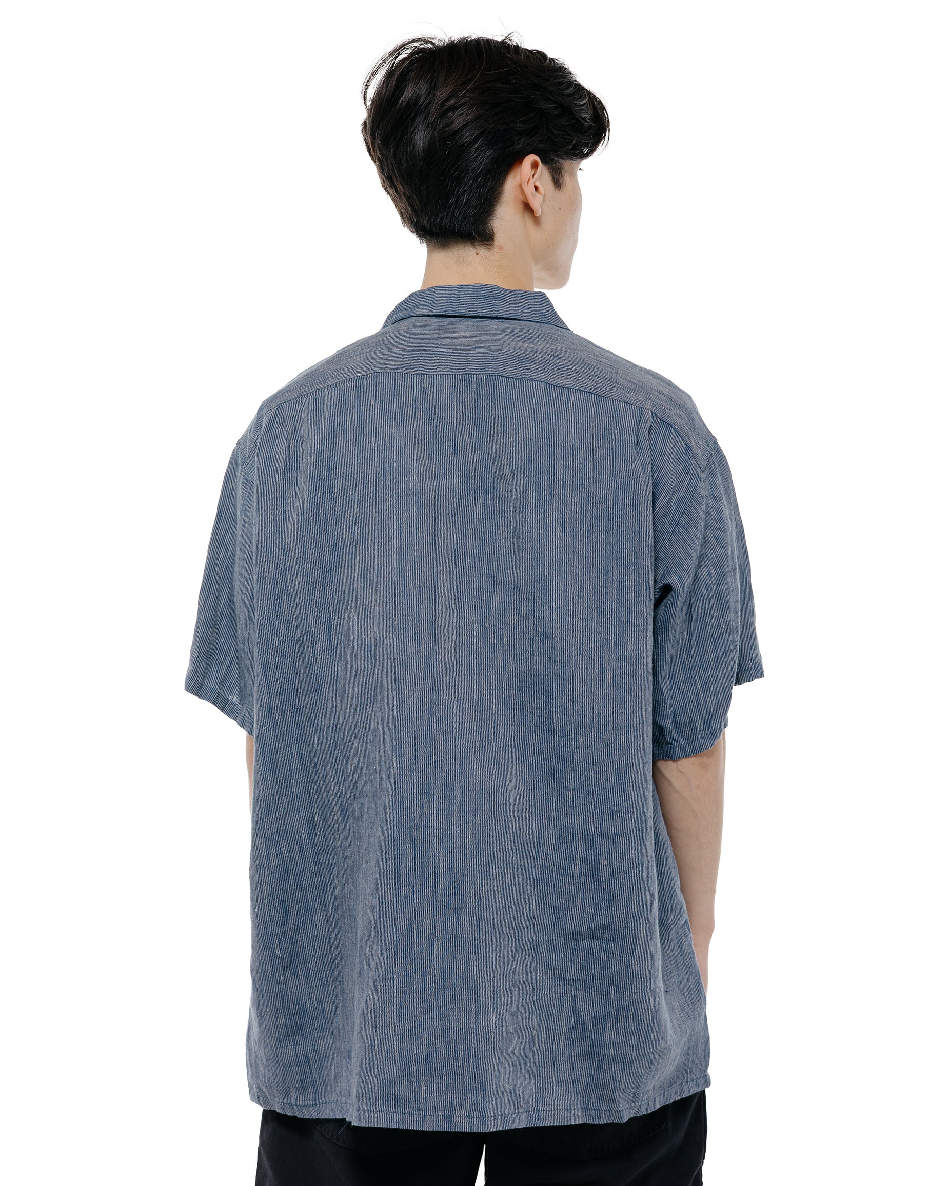 lost & found Beams Plus Beams Plus Open Collar Indigo Linen Stripe