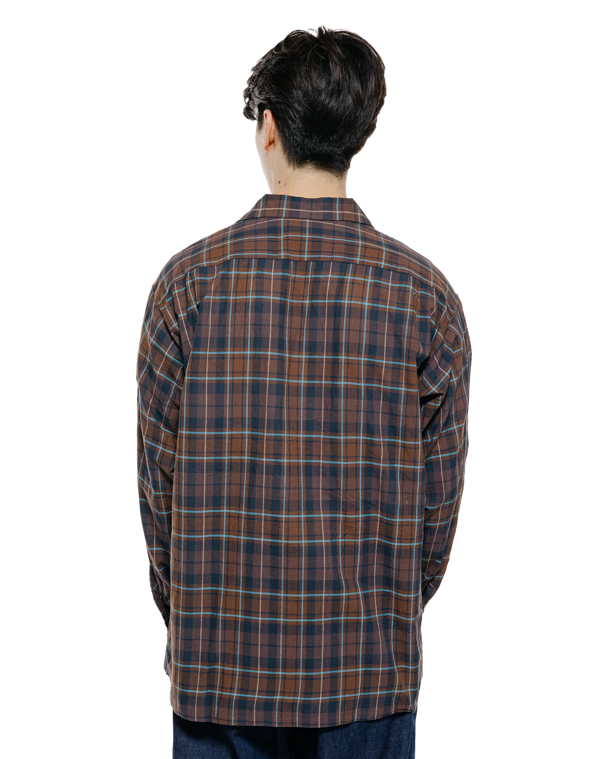 lost & found Beams Plus Beams Plus Open Collar Madras Brown