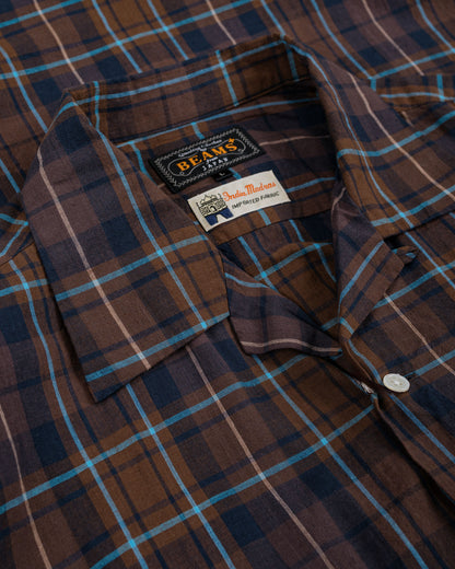 lost & found Beams Plus Beams Plus Open Collar Madras Brown