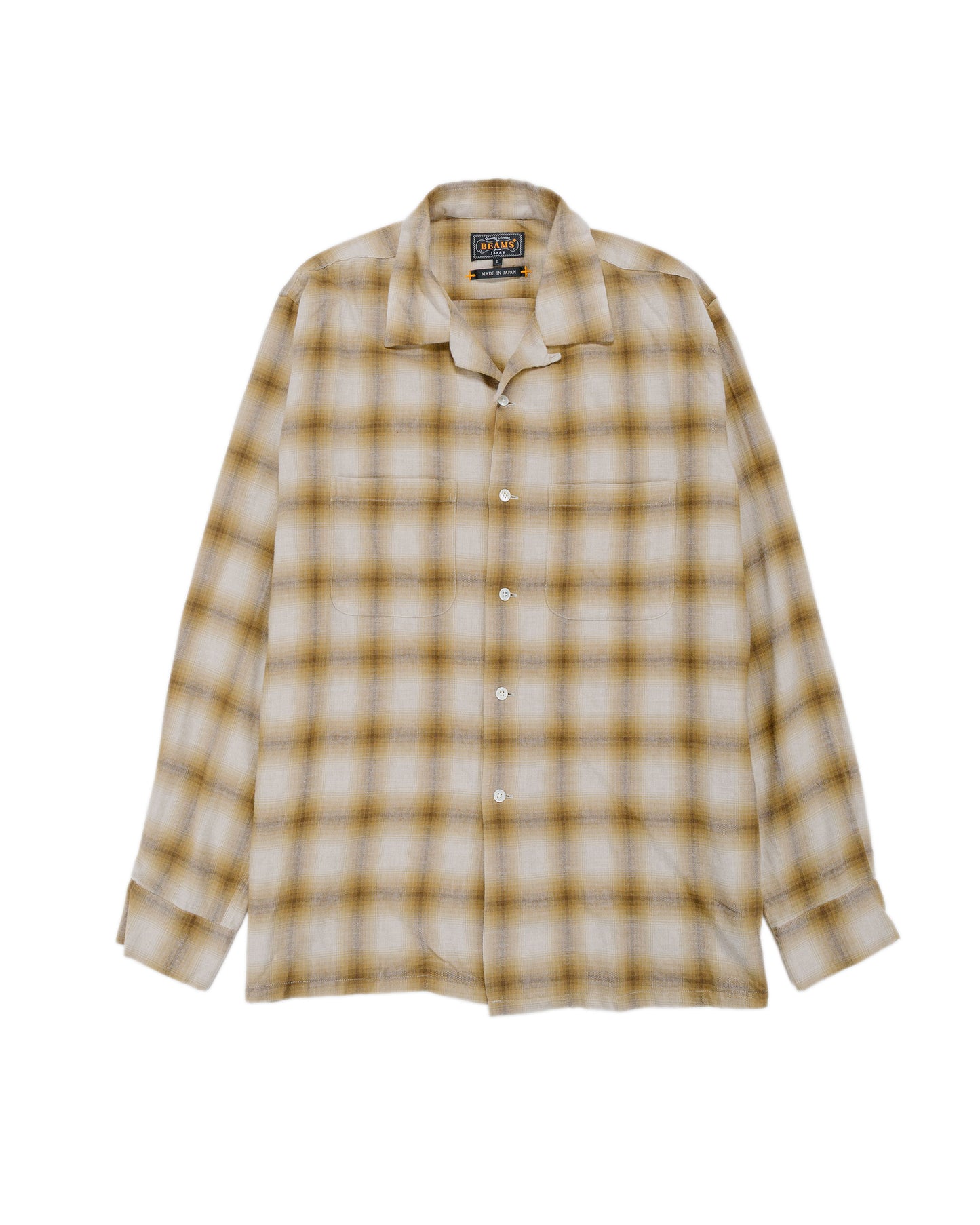 lost & found Beams Plus Beams Plus Open Collar Ombre Brown