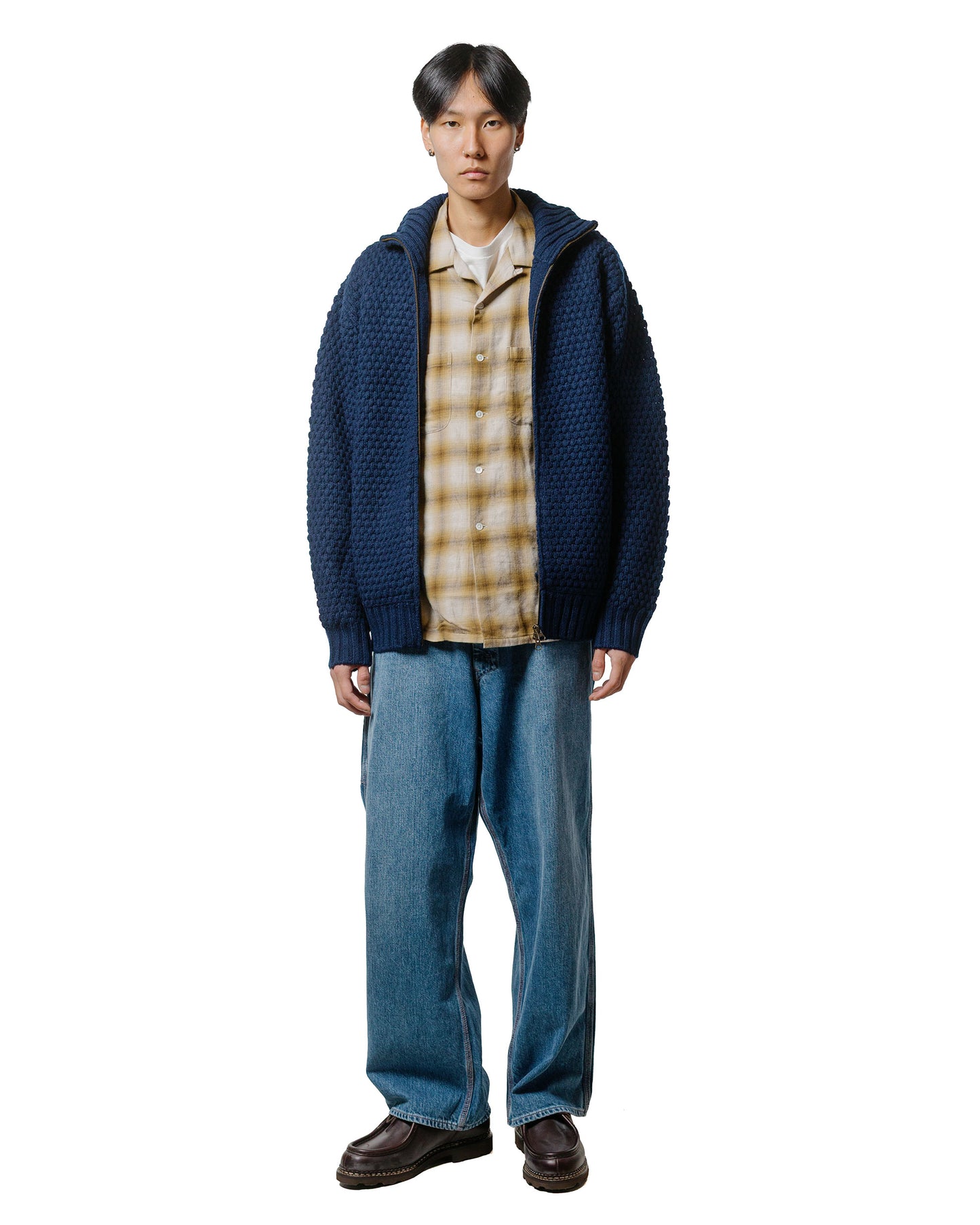 lost & found Beams Plus Beams Plus Open Collar Ombre Brown