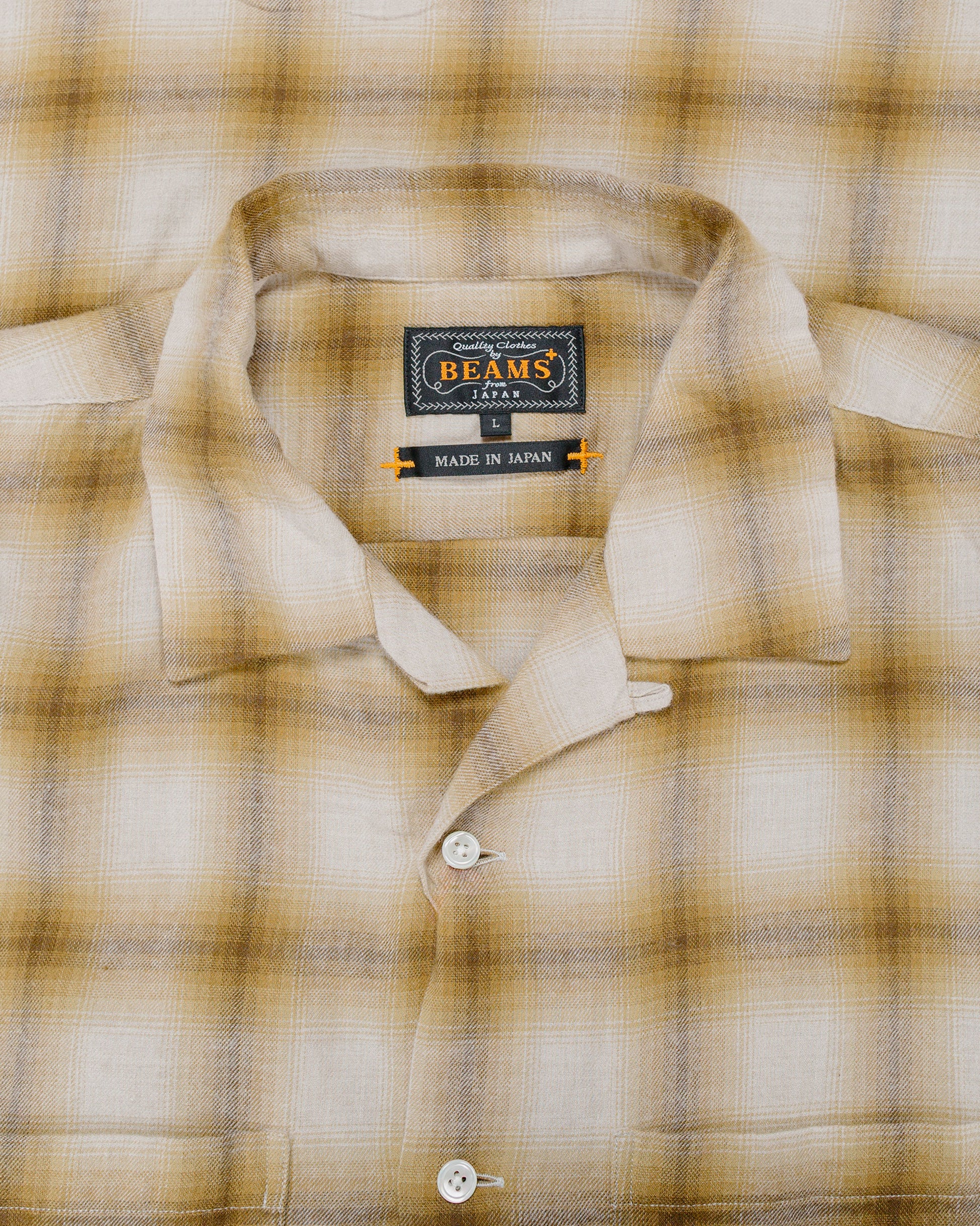 lost & found Beams Plus Beams Plus Open Collar Ombre Brown