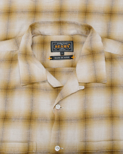 lost & found Beams Plus Beams Plus Open Collar Ombre Brown