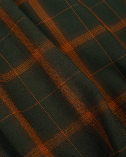 lost & found Beams Plus Beams Plus Open Collar Ombre Plaid Green Mustard Ombre
