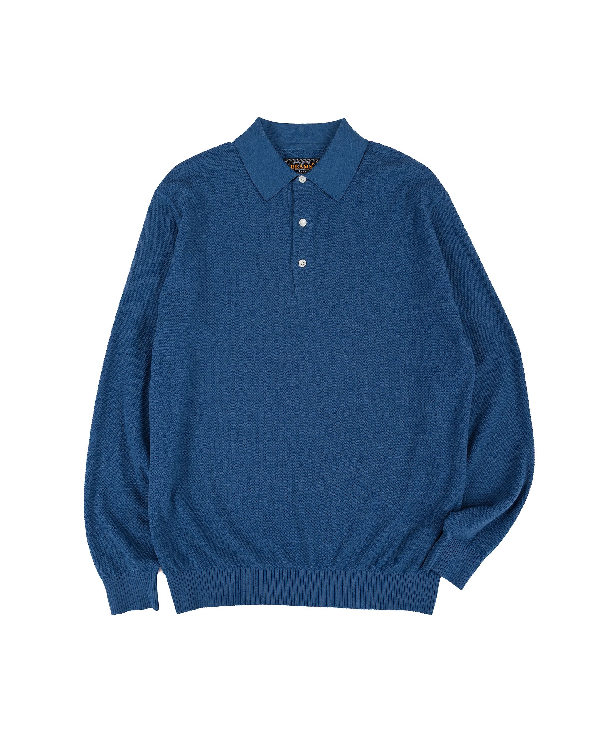 lost & found Beams Plus Beams Plus Pique Polo 14G L/S Navy