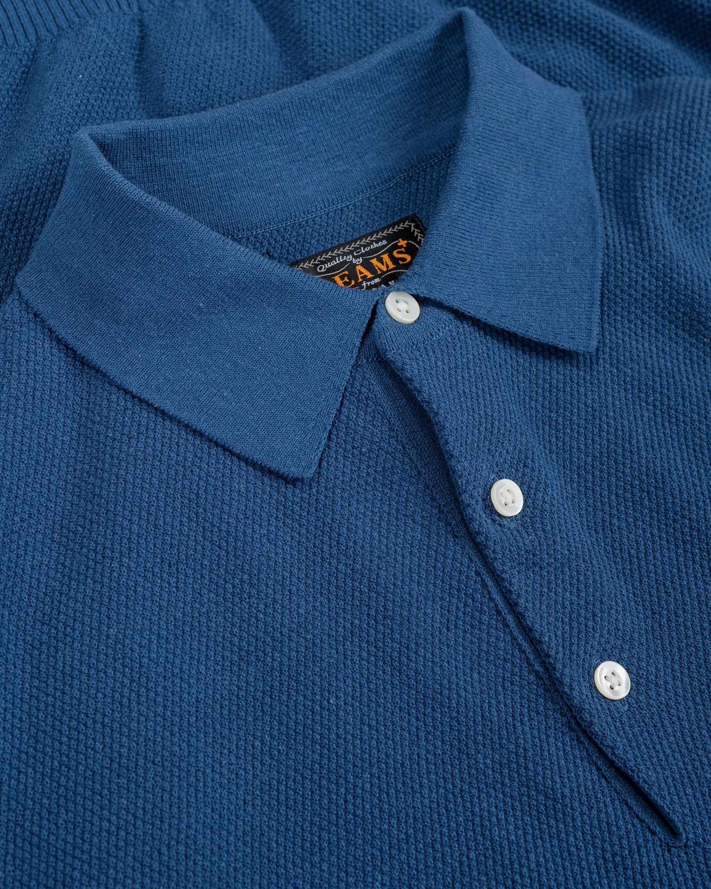 lost & found Beams Plus Beams Plus Pique Polo 14G L/S Navy
