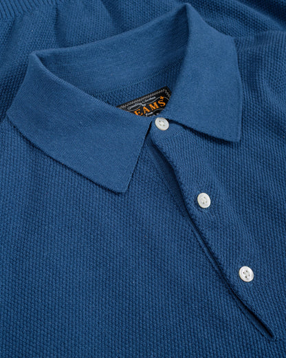 lost & found Beams Plus Beams Plus Pique Polo 14G L/S Navy