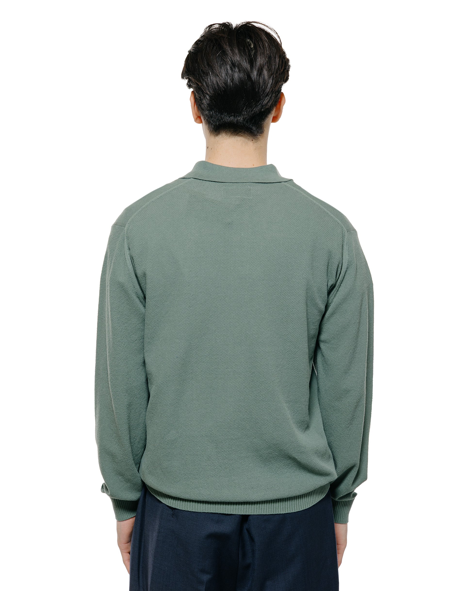 lost & found Beams Plus Beams Plus Pique Polo 14G L/S Olive