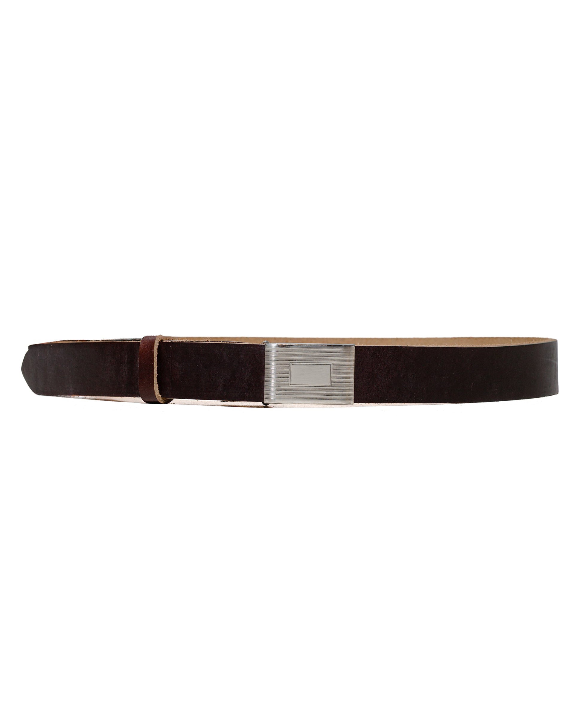 lost & found Beams Plus Beams Plus Plate Belt Horween Leather Brown