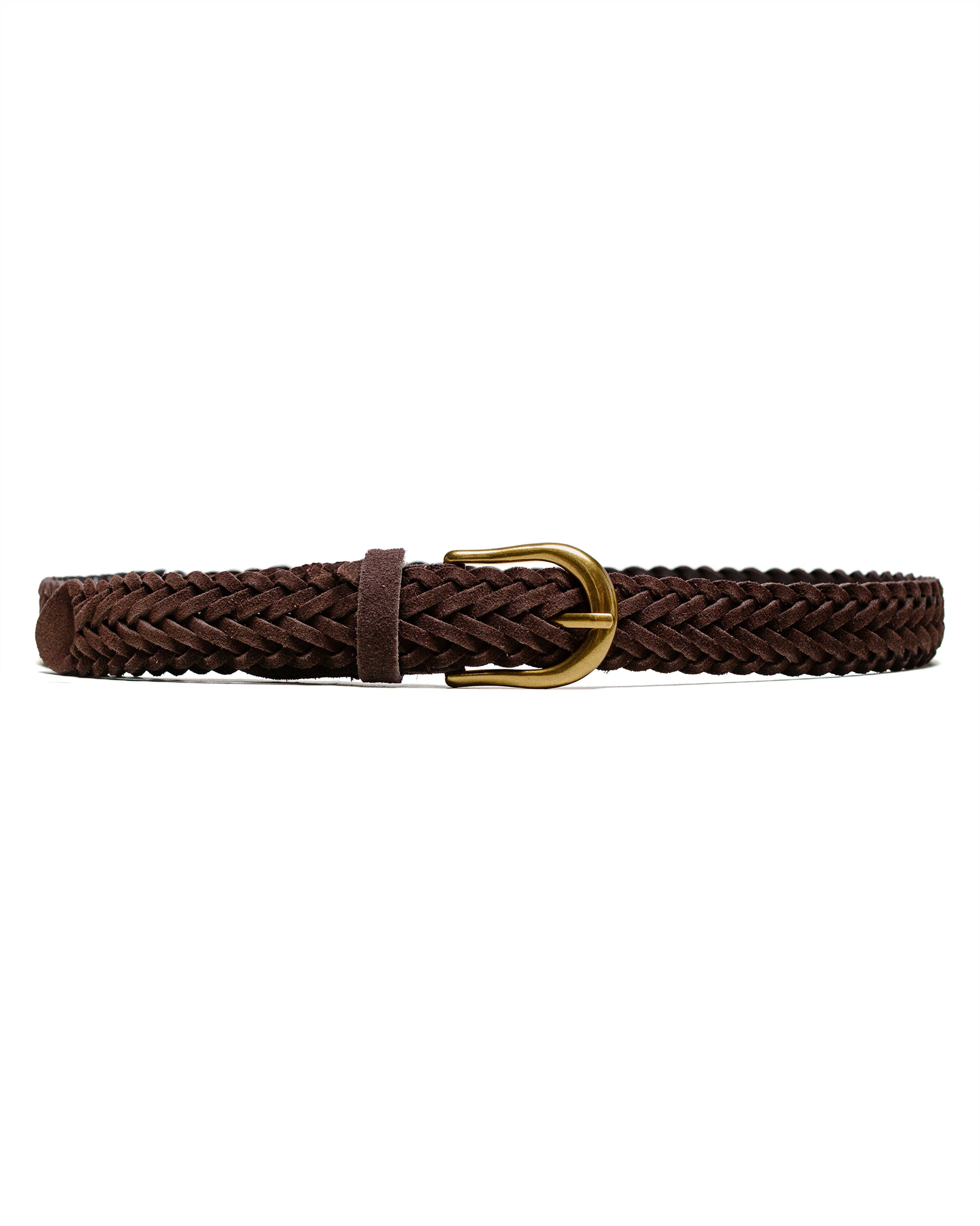 lost & found Beams Plus Beams Plus Suede Mesh Belt Dark Brown
