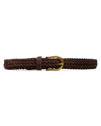 lost & found Beams Plus Beams Plus Suede Mesh Belt Dark Brown