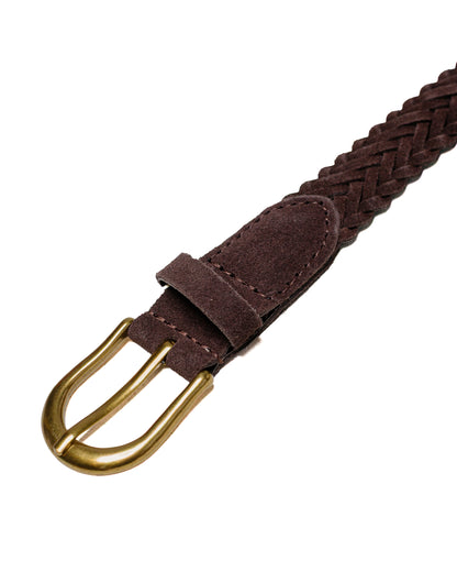 lost & found Beams Plus Beams Plus Suede Mesh Belt Dark Brown