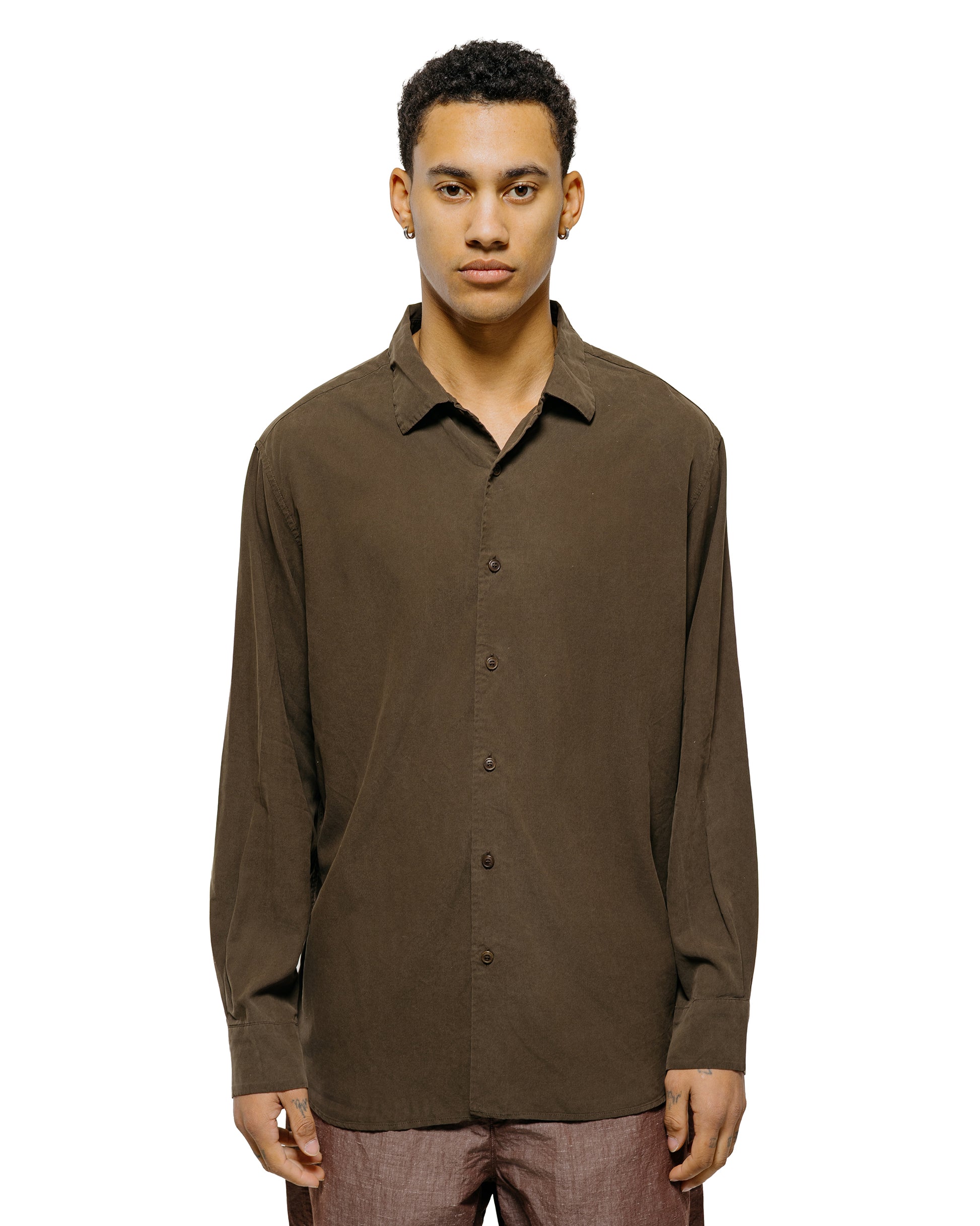 lost & found CASEY CASEY CASEY CASEY Big Raccourice Shirt Spun Silk Brown