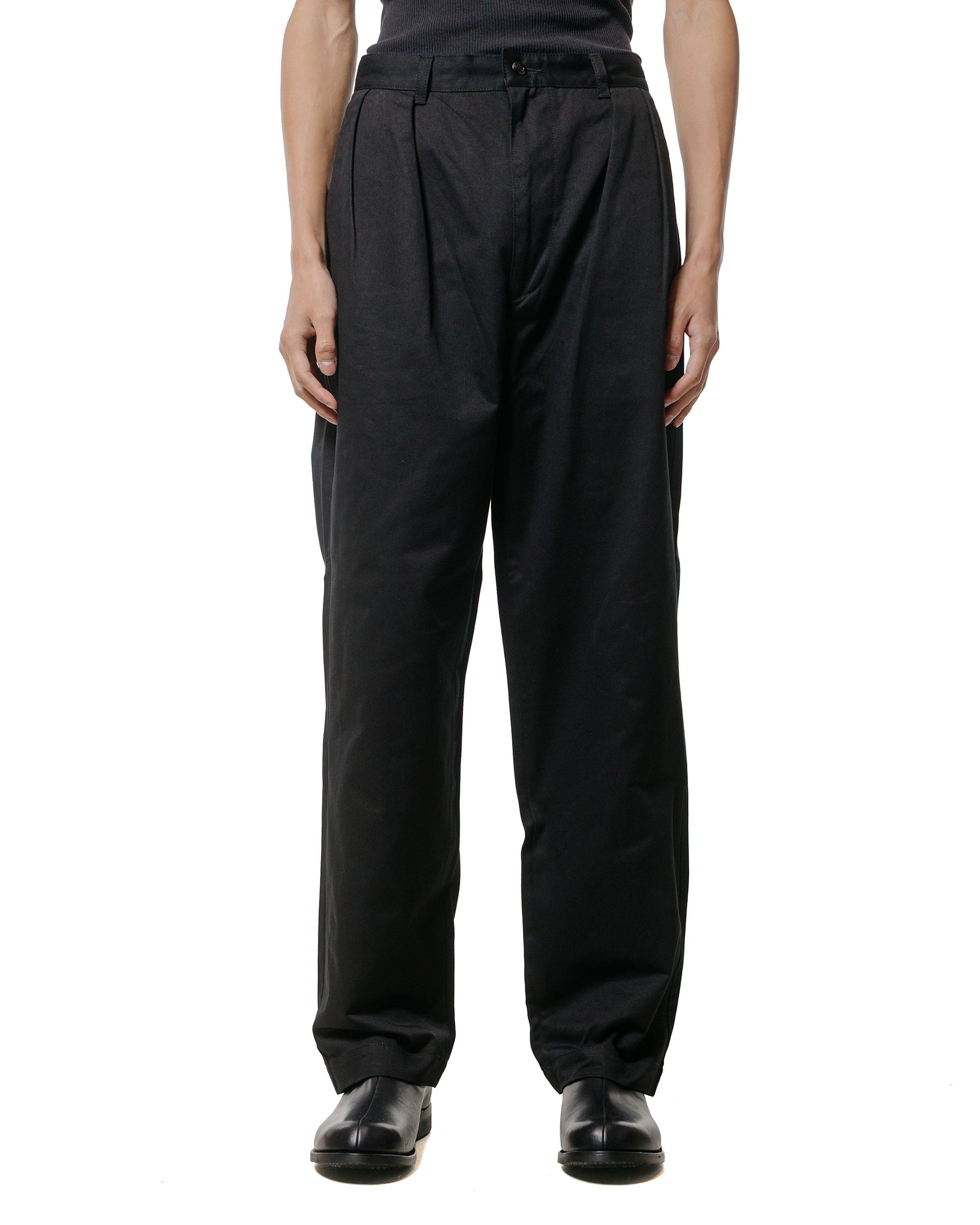 lost & found CIOTA CIOTA 2 Tuck Chino Cloth Pants (Stone Wash) Black