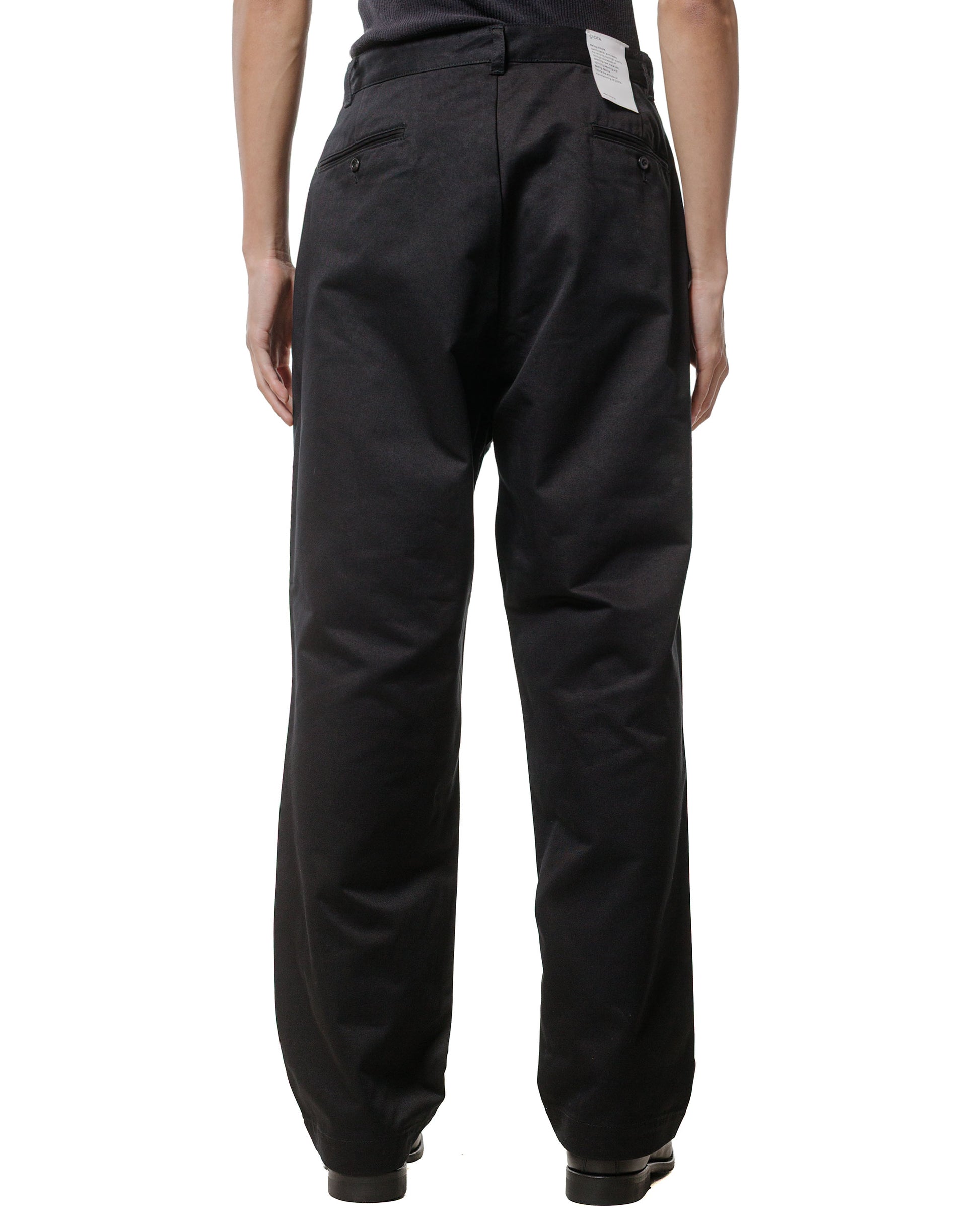 lost & found CIOTA CIOTA 2 Tuck Chino Cloth Pants (Stone Wash) Black