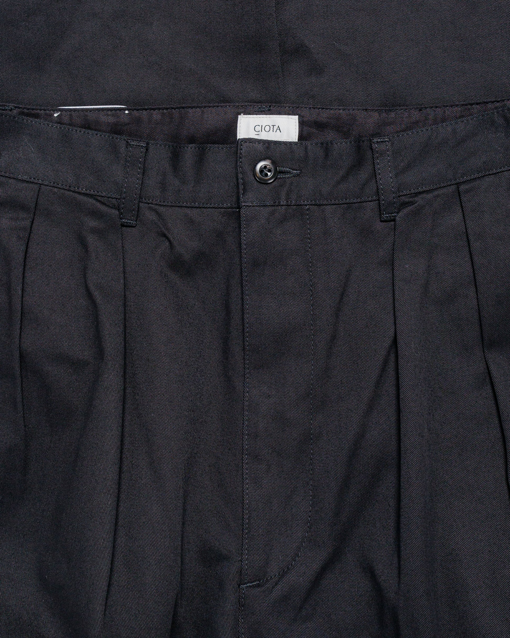 lost & found CIOTA CIOTA 2 Tuck Chino Cloth Pants (Stone Wash) Black