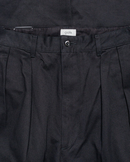 lost & found CIOTA CIOTA 2 Tuck Chino Cloth Pants (Stone Wash) Black