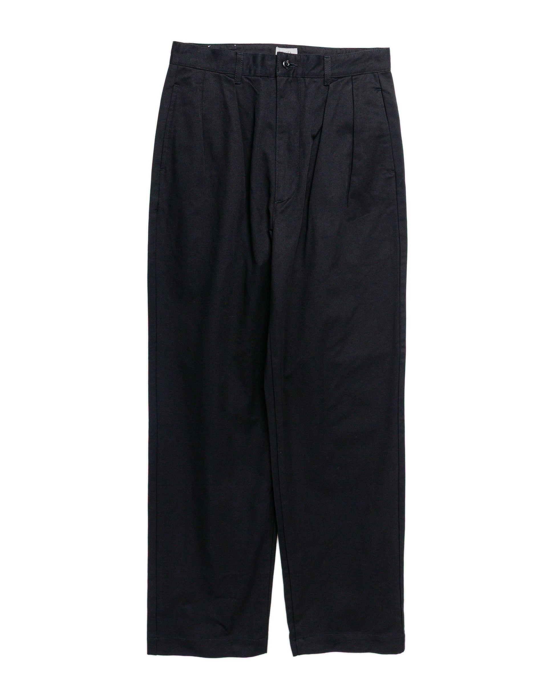lost & found CIOTA CIOTA 2 Tuck Chino Cloth Pants (Stone Wash) Black
