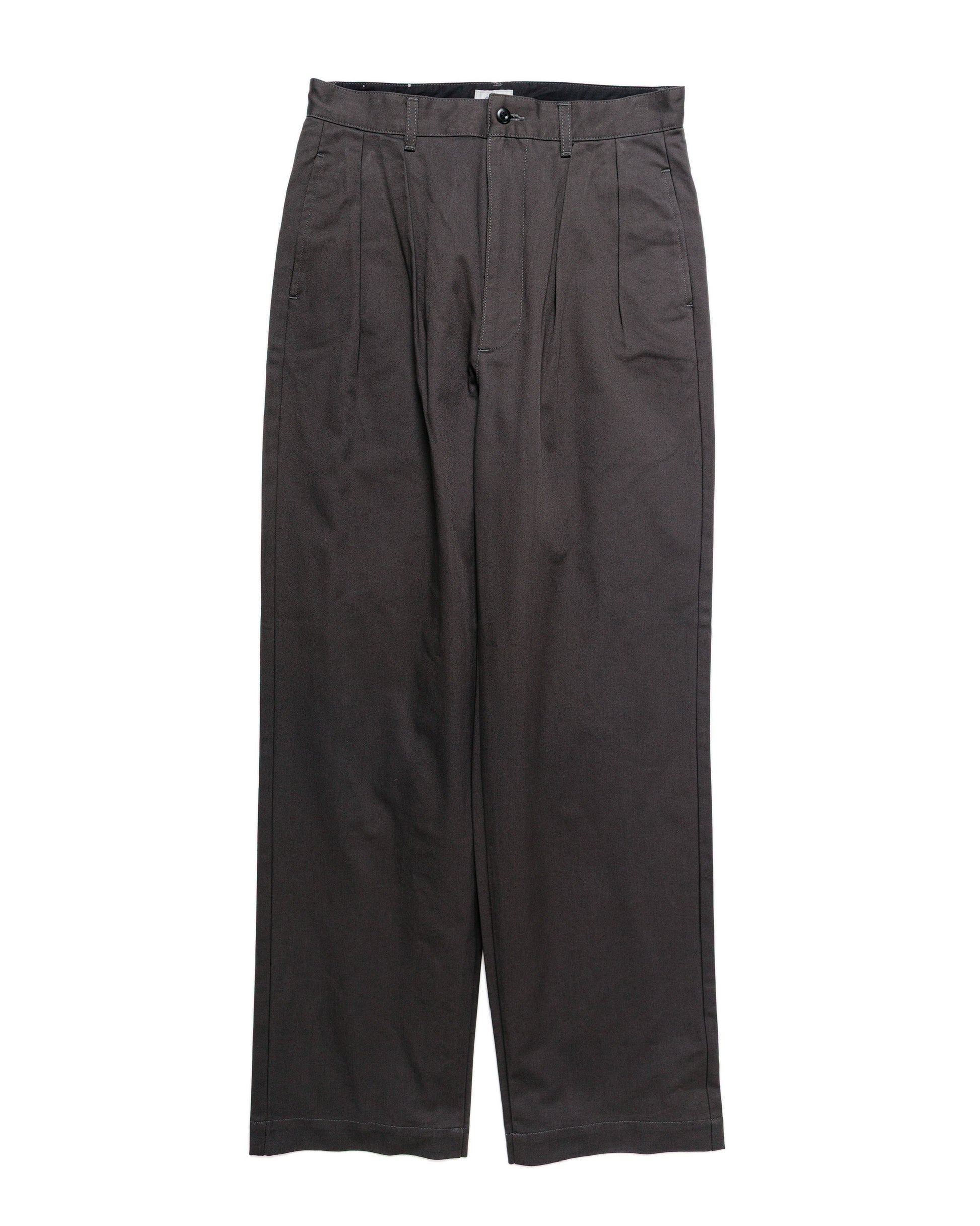 lost & found CIOTA CIOTA 2 Tuck Chino Cloth Pants (Stone Wash) Charcoal Grey