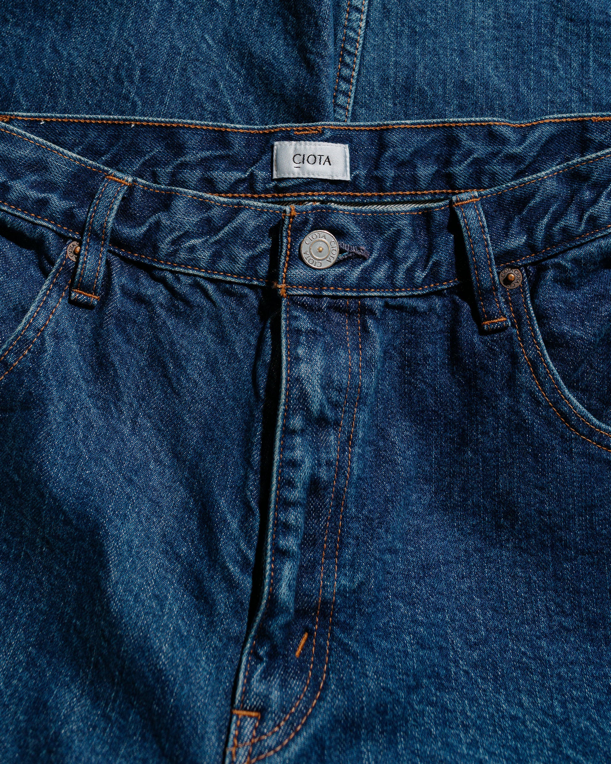 lost & found CIOTA CIOTA Baggy 5 Pockets Pants Dark Blue Damage