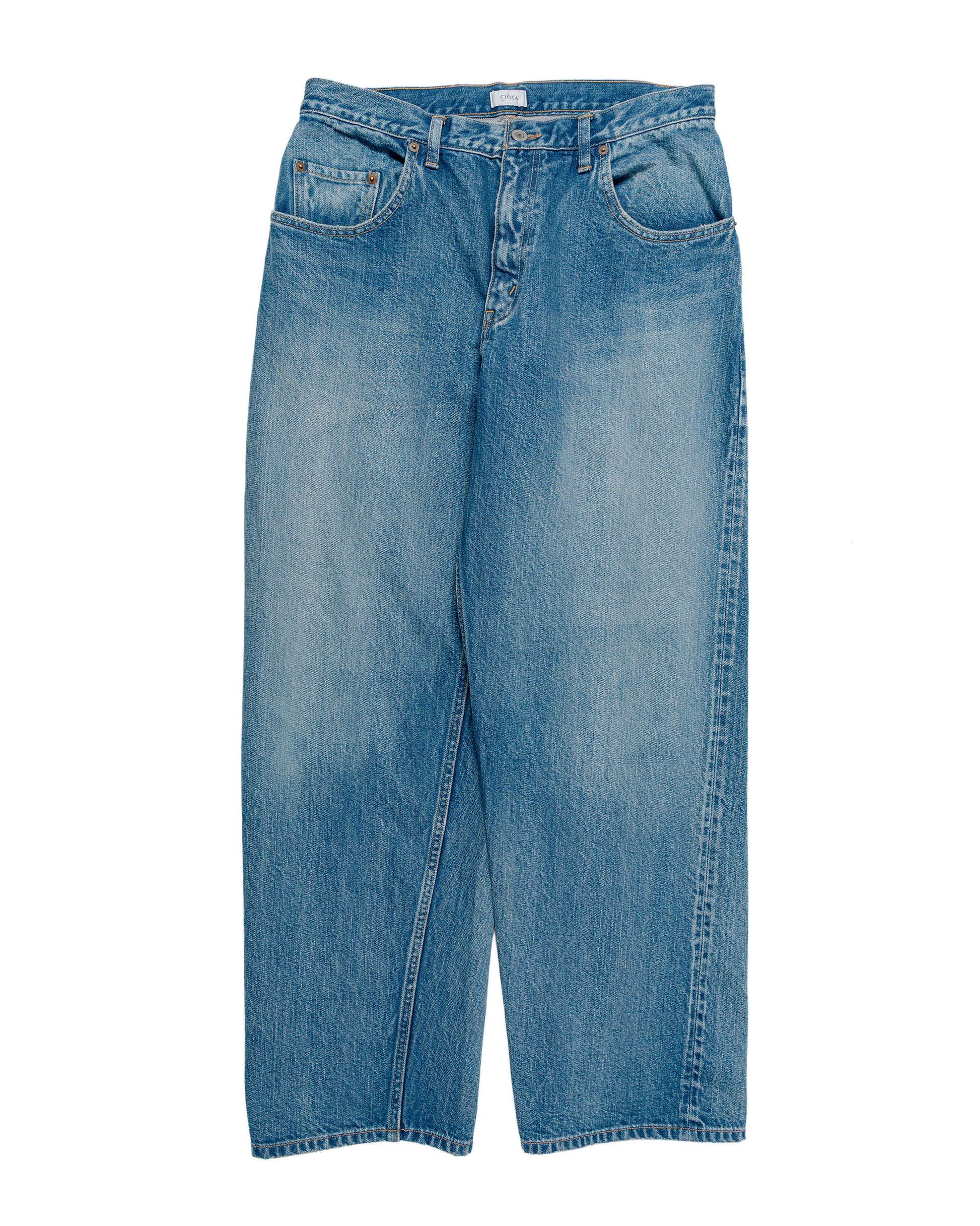 lost & found CIOTA CIOTA Baggy 5 Pockets Pants Medium Dark Blue Damage