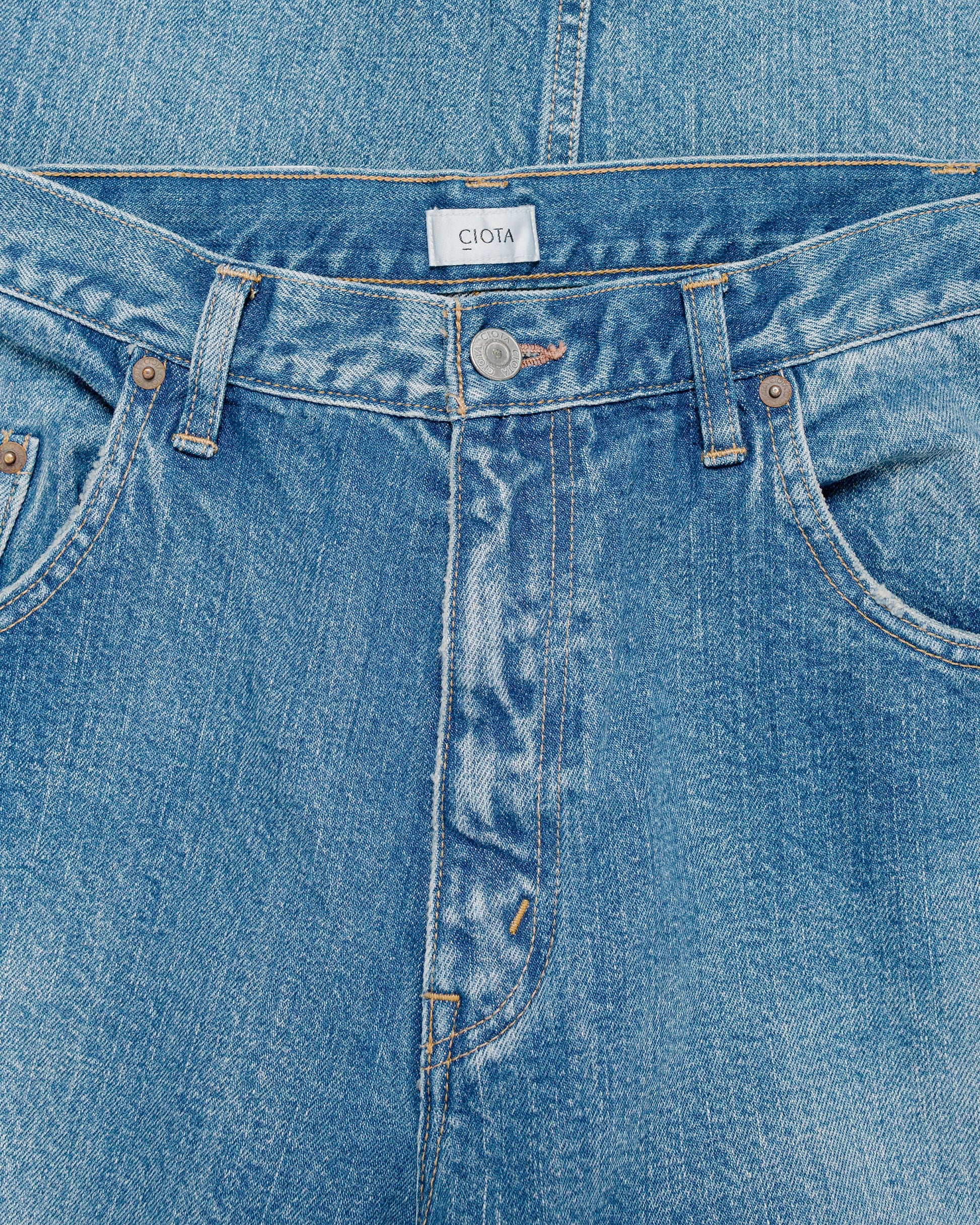 lost & found CIOTA CIOTA Baggy 5 Pockets Pants Medium Dark Blue Damage
