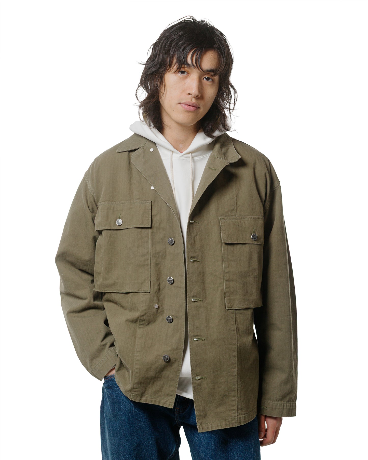 lost & found CIOTA CIOTA M-43 HBT Jacket (Stone Wash) Dark Olive