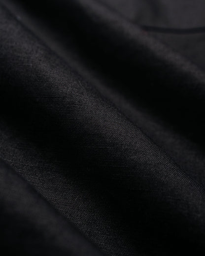 lost & found CIOTA CIOTA Open Collar Short Sleeve Shirt Cotton/Linen Black