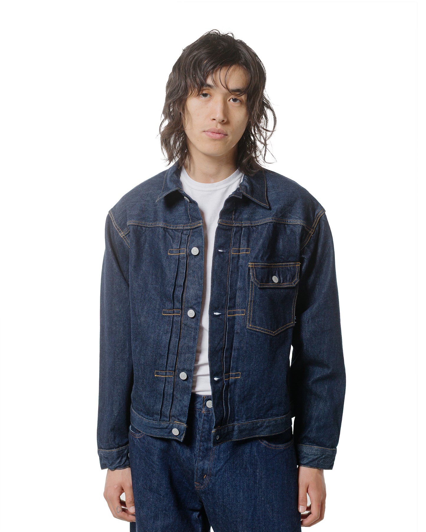 lost & found CIOTA CIOTA Single Pocket Denim Jacket (Real Indigo) Navy One Wash