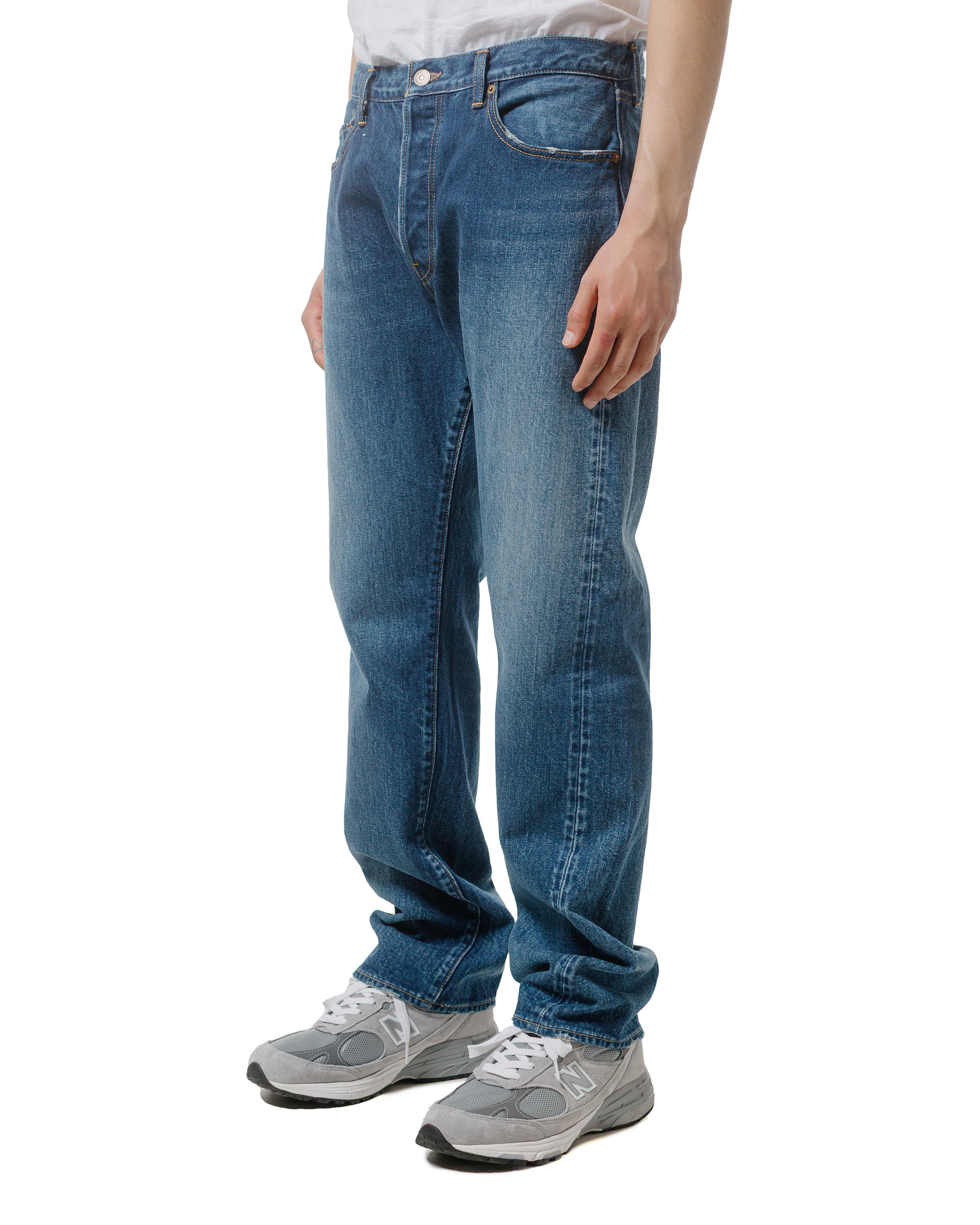 lost & found CIOTA CIOTA Straight 5 Pocket Pants (Real Indigo) Medium Dark Blue Damage